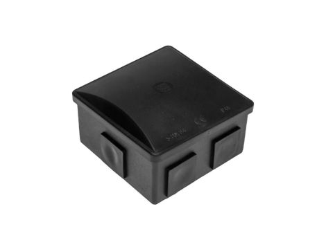Puszka instalacyjna natynkowa typu KLIK 85x85x40mm IP44 czarna kwadrat z zaślepkami PAWBOL