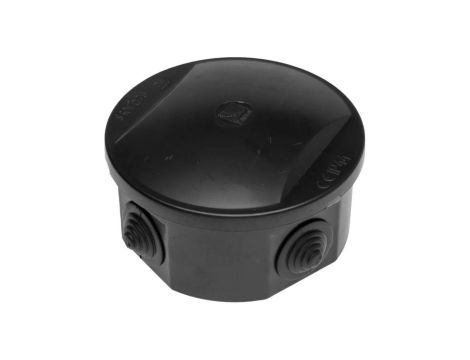 Puszka instalacyjna natynkowa typu KLIK 84x40mm IP44 czarna okrągła z dławikami PAWBOL