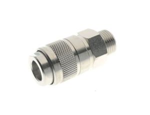 Szybkozłącze powietrza RS PRO G 1/4 męskie rodzaj Żeński Gwintowany Mosiądz niklowany 1/4in