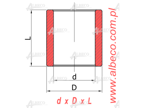 AMES - AF-40-46-32- Tuleja samosmarna, spiekana, 40 x 46 x 32