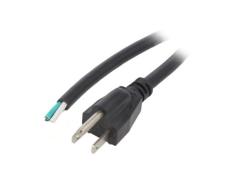 Kabel: 3x16AWG, NEMA 5-15 (B) wtyk, 2m, 13A LT202 3X16AWG 105E.C 2M BK