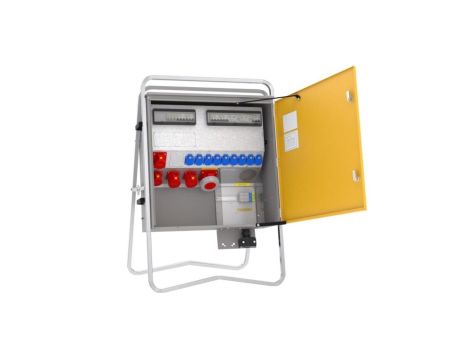 Rozdz. budowlana elBOX-XL Z63-012209 IP44 zaciski 5x50 mm2, gn: 9xGK 230V 16A 2xCEE 16A 2xCEE 32A 1xCEE 63A 2xRCCB 6kA 76427012