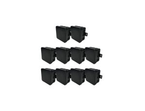 Puszka hermetyczna natynkowa elastyczna 75x75x41mm 12-wlotowa, zamknięcie na klik IP54 czarna EDO 10szt