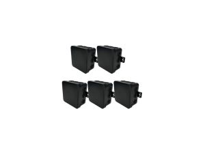 Puszka hermetyczna natynkowa elastyczna 75x75x41mm 12-wlotowa, zamknięcie na klik IP54 czarna EDO 5 szt.