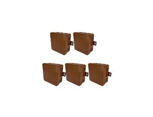 Puszka hermetyczna natynkowa elastyczna 85x85x41mm 12-wlotowa, zamknięcie na klik IP54 brązowa EDO 5 szt.