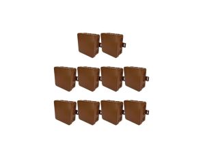 Puszka hermetyczna natynkowa elastyczna 85x85x41mm 12-wlotowa, zamknięcie na klik IP54 brązowa EDO 10szt