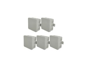 Puszka hermetyczna natynkowa elastyczna 85x85x41mm 12-wlotowa, zamknięcie na klik IP54 szara EDO 5 szt.