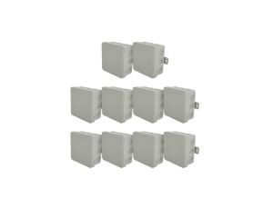 Puszka hermetyczna natynkowa elastyczna 85x85x41mm 12-wlotowa, zamknięcie na klik IP54 szara EDO 10szt