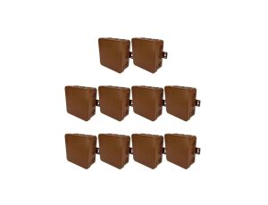 Puszka hermetyczna natynkowa elastyczna 100x100x41mm 12-wlotowa, zamknięcie na klik IP54 brązowa EDO 10szt