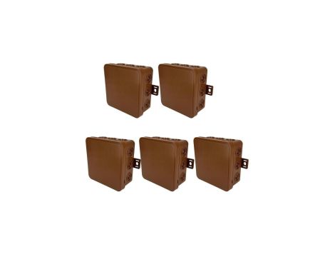 Puszka hermetyczna natynkowa elastyczna 100x100x41mm 12-wlotowa, zamknięcie na klik IP54 brązowa EDO 5 szt.