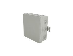 Puszka hermetyczna natynkowa elastyczna 100x100x41mm 12-wlotowa, zamknięcie na klik IP54 szara EDO 5 szt.