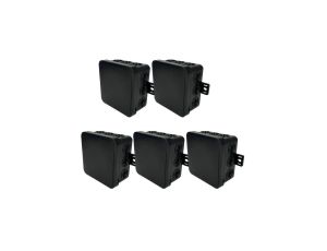 Puszka hermetyczna natynkowa elastyczna 100x100x41mm 12-wlotowa, zamknięcie na klik IP54 czarna EDO 5 szt.