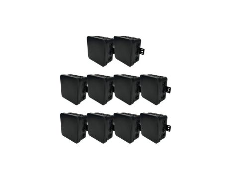 Puszka hermetyczna natynkowa elastyczna 85x85x41mm 12-wlotowa, zamknięcie na klik IP54 czarna EDO 10szt