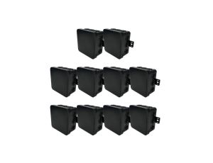 Puszka hermetyczna natynkowa elastyczna 100x100x41mm 12-wlotowa, zamknięcie na klik IP54 czarna EDO 10szt