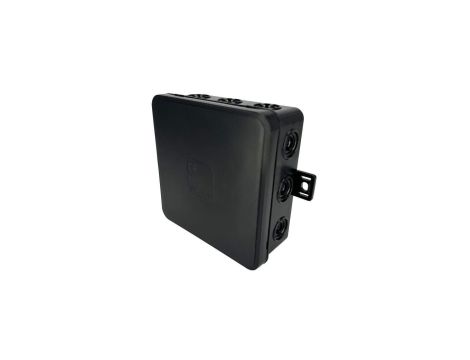 Puszka hermetyczna natynkowa elastyczna 100x100x41mm 12-wlotowa, zamknięcie na klik IP54 czarna EDO