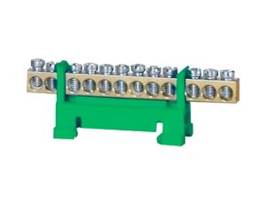 Listwa zerowa 12-modułowa niska podstawa - zielona F2.0117