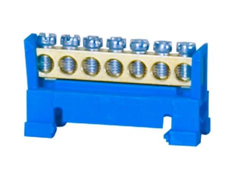 Listwa zerowa 7-modułowa niska podstawa - niebieska F2.0114