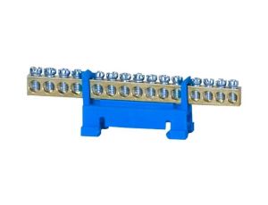 Listwa zerowa 15-modułowa niska podstawa - niebieska F2.0118