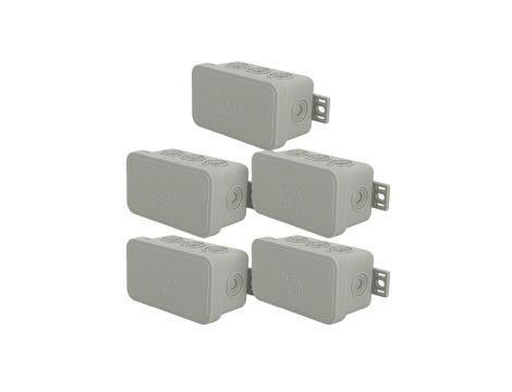 Puszka hermetyczna natynkowa elastyczna 80x45x41mm 8-wlotowa, zamknięcie na klik IP54 szara EDO 5 szt.