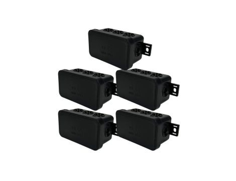 Puszka hermetyczna natynkowa elastyczna 80x45x41mm 8-wlotowa, zamknięcie na klik IP54 czarna EDO 5 szt.
