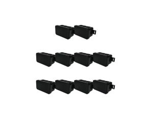 Puszka hermetyczna natynkowa elastyczna 80x45x41mm 8-wlotowa, zamknięcie na klik IP54 czarna EDO 10szt