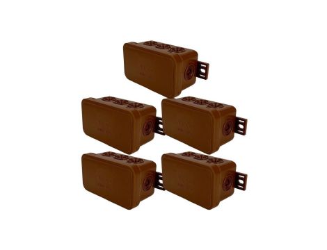 Puszka hermetyczna natynkowa elastyczna 80x45x41mm 8-wlotowa, zamknięcie na klik IP54 brązowa EDO 5 szt.