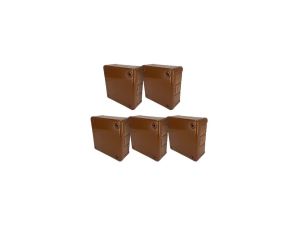 Puszka hermetyczna natynkowa 98x98x42mm 12-wlotowa, z dławikami gumowymi, IP55 zamknięcie na wkręty, brązowa EDO 5 szt