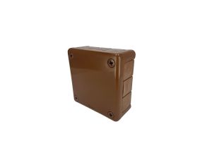 Puszka hermetyczna natynkowa 98x98x42mm 12-wlotowa, z dławikami gumowymi, IP55 zamknięcie na wkręty, brązowa EDO