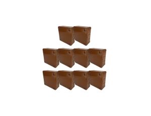 Puszka hermetyczna natynkowa 98x98x42mm 12-wlotowa, z dławikami gumowymi, IP55 zamknięcie na wkręty brązowa EDO 10szt