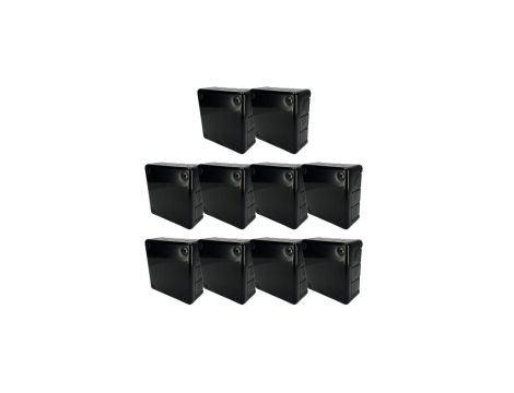 Puszka hermetyczna natynkowa 98x98x42mm 12-wlotowa, z dławikami gumowymi, IP55 zamknięcie na wkręty, czarna EDO 10szt