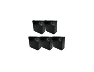 Puszka hermetyczna natynkowa 98x98x42mm 12-wlotowa, z dławikami gumowymi, IP55 zamknięcie na wkręty, czarna EDO 5szt.