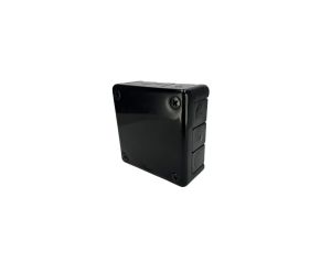Puszka hermetyczna natynkowa 98x98x42mm 12-wlotowa, z dławikami gumowymi, IP55 zamknięcie na wkręty, czarna EDO