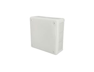 Puszka hermetyczna natynkowa 118x118x46mm 12-wlotowa, z dławikami gumowymi, IP55 zamknięcie na wkręty, biała EDO
