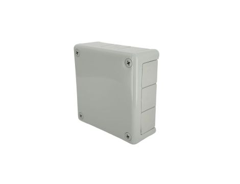 Puszka hermetyczna natynkowa 118x118x46mm 12-wlotowa, z dławikami gumowymi, IP55 zamknięcie na wkręty, szara EDO