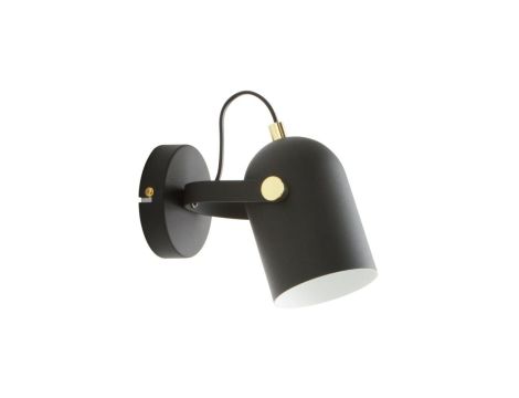 Kinkiet lampa ścienna ARIES kolor czarny mat/złoty, biały metal, E27 IP20 A6005-1 Zuma Line