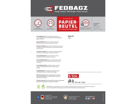 Worki papierowe Fedbagz do Makita 30 l, kpl 5 szt - 2