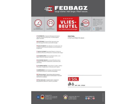 Worki materiałowe Fedbagz do Festool 26 l, kpl 3 szt - 2