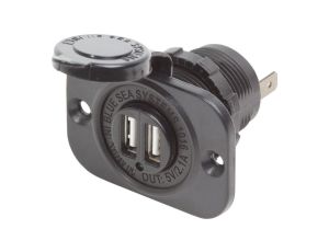 Gniazdo ładowania Blue Sea 12/24V z podwójnym portem USB 2,1 A