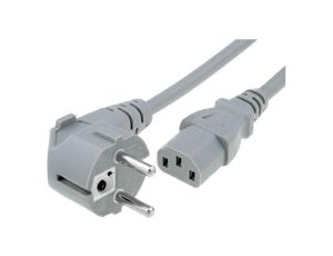 Kabel: 3x1mm2, CEE 7/7 (E/F) wtyk kątowy,IEC C13 żeński LT322+501 H05VV-F 3X1.0 1.8M GRY