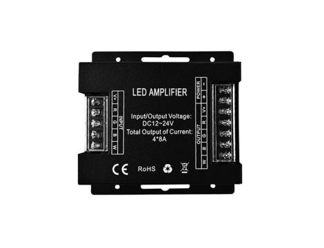 Amplifier RGBW czarny 32A 384W 12V 12/24VDC czarny