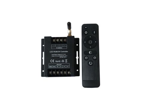 Kontroler sterownik RGB+CCT RF 240W 12/24VDC czarny radiowy 433.92MHz
