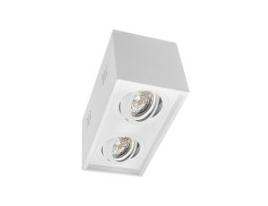 Oprawa sufitowa natynkowa BRICK biała matowa 2 x gu10 (stalowa) LUX06188