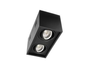 Oprawa sufitowa natynkowa BRICK czarny 2 x gu10 (stalowa) kwadrat LUX06189
