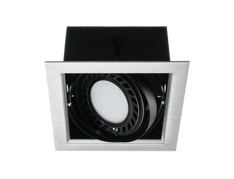 Oprawa sufitowa wpuszczana AQUA srebrny 1xAR111 (front aluminiowy szczotkowany) LUX00449