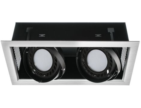 Oprawa sufitowa wpuszczana AQUA srebrny 2xAR111 (front aluminiowy szczotkowany) LUX02514