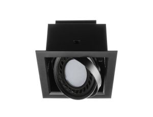 Oprawa sufitowa wpuszczana AQUA czarna 1xAR111 (front aluminiowy szczotkowany) LUX02513