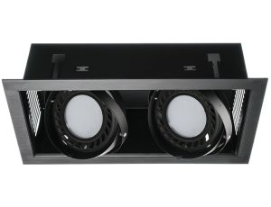 Oprawa sufitowa wpuszczana AQUA czarna 2xAR111 (front aluminiowy szczotkowany) LUX02516