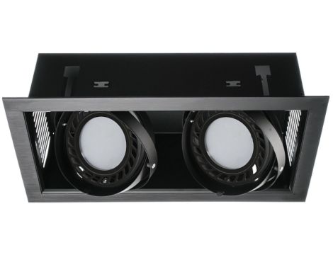 Oprawa sufitowa wpuszczana AQUA czarna 2xAR111 (front aluminiowy szczotkowany) LUX02516