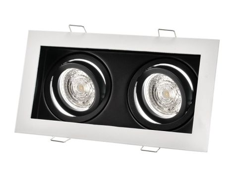 Oprawa sufitowa wpuszczana regulowana MALACHIT N K/2 biało czarna (stop aluminium) LUX06237