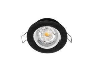 Oprawa ATENA okrągła aluminiowa czarna drapana regulowana sufitowa wpuszczana